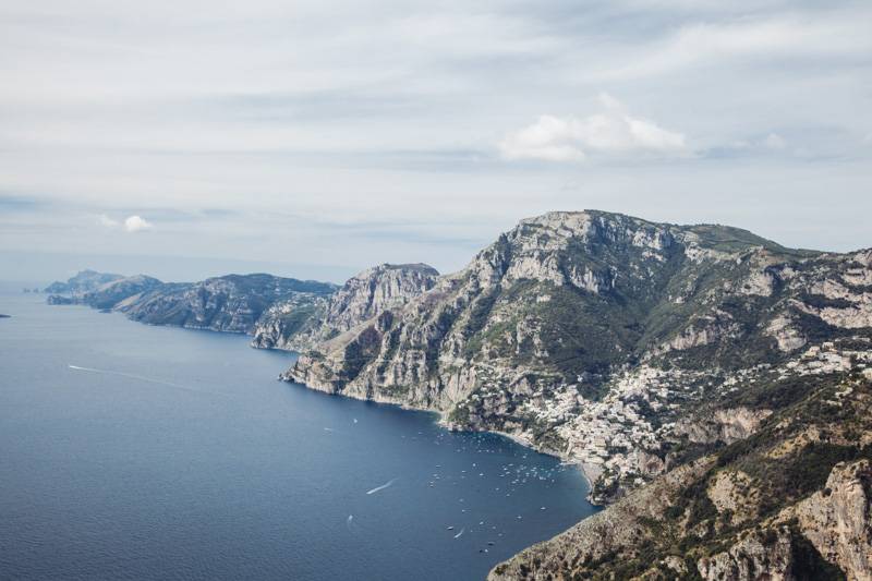 View of the Amalfi Coastline, while hiking Sentiero degli Dei