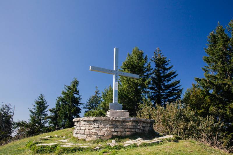 Pillstein cross on top on Zwölferhorn mountain