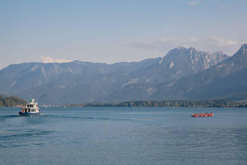 Boats on Lake Wolfgangsee in St. Gilgen, Austria